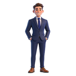 Professional Businessman 3D Character Avatar Icon