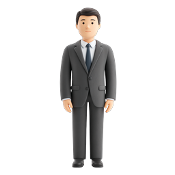 Professional Businessman Character 3D Icon
