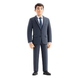Professional Businessman Character Icon - 3D Rendered