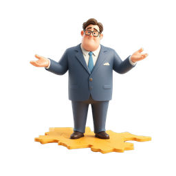 Stylized Businessman Icon for Teamwork and Leadership