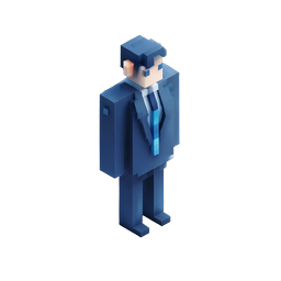 Изометрическая иконка бизнесмена — профессиональный 3D Voxel персонаж