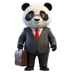 Businessman Panda Icon - Professional Corporate Character
