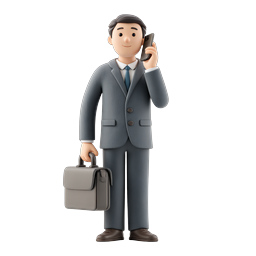 Professional Businessman Phone Call 3D Clay Icon