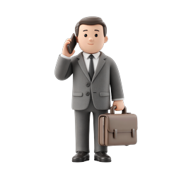 Businessman on Phone Call Icon - Professional 3D Character