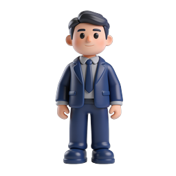 3D Businessman Clay Figure Icon - Professional Avatar