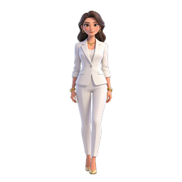 Professional Businesswoman 3D Character Avatar Icon