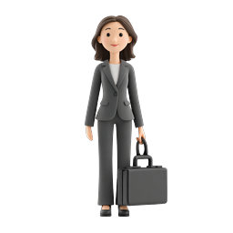 Businesswoman Clay Character Icon with Briefcase