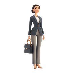Professional Businesswoman 3D Character Icon