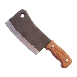 Butcher Cleaver Knife Icon - 3D Rendered Kitchen Tool