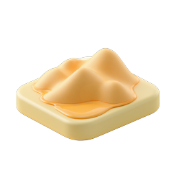 Clay Butter Block Icon - 3D Dairy Food Design