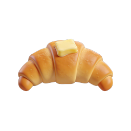 Buttery Croissant Icon - Fresh Bakery 3D Illustration