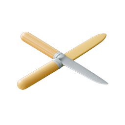 Biểu tượng nhà bếp Dao phết bơ và Miếng phết gỗ bắt chéo