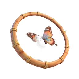 Butterfly Embroidery Drum 3D Icon - Folk Art Design