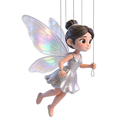 Magical Butterfly Fairy Puppet 3D Icon | Fairy Tale Character