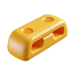 Yellow Cable Management Box Icon - 3D Clay Style