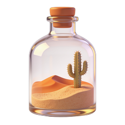 Cactus in Glass Bottle Desert Terrarium Icon