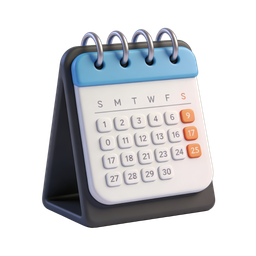 3D Desktop Calendar Icon for Productivity Apps