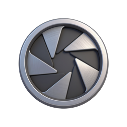 Camera Aperture Icon - Realistic Metallic Photography Symbol