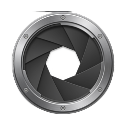 Realistic Camera Lens Aperture Icon - Metal Frame
