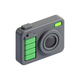 3D Camera Battery Icon - Charged Photography Device