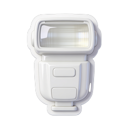 Camera Flash Icon - 3D Speedlight Photography Equipment