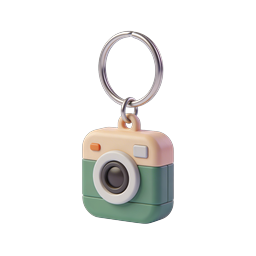 Cute 3D Camera Keychain Icon - Clay Style