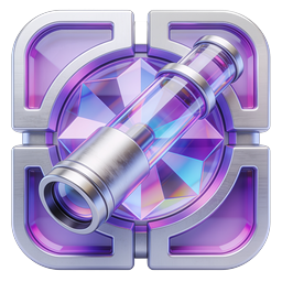 Futuristic Camera Lens Icon - Iridescent Crystal 3D Design
