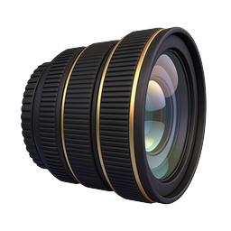 Professional Camera Lens Icon - Realistic 3D