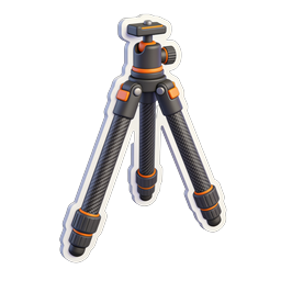 Professional Camera Tripod 3D Icon with Carbon Fiber