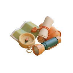 Camping Explorer Gear Icon - 3D Adventure Set