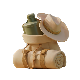Camping Gear Adventure Icon | Outdoor 3D Render
