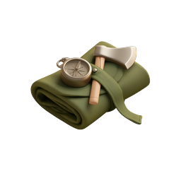 Camping Gear Icon - Compass, Axe & Adventure Bundle