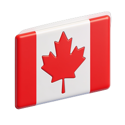Canada Flag Icon - 3D Glossy Maple Leaf Design