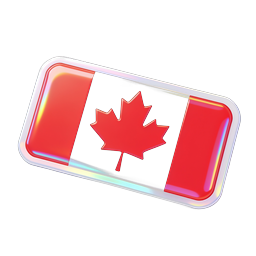 Canada Flag Icon - 3D Glossy Maple Leaf Design