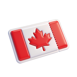 Canada Flag Icon - 3D Maple Leaf Design