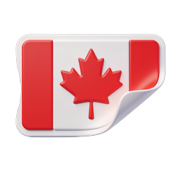 Canada Flag Sticker Icon - 3D Glossy Maple Leaf Design