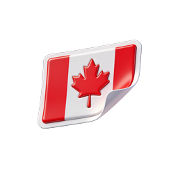 Canada Flag Sticker Icon - 3D Realistic Maple Leaf Design