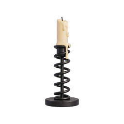 Elegant Candle Candlestick Icon | 3D Render Design