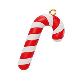 Icône de sucre d'orge de Noël - Design de fête 3D festif