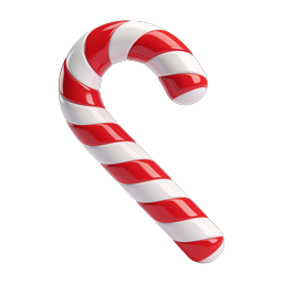 Candy Cane Icon - Festive Christmas Holiday 3D Render