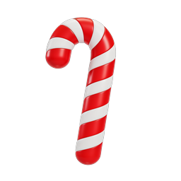 お祝いのキャンディケイン・クリスマスアイコン - 3Dレンダリング