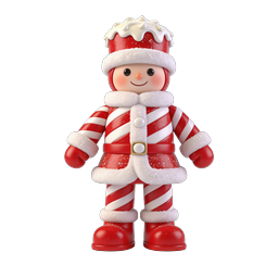Candy Cane Santa Christmas Character Icon