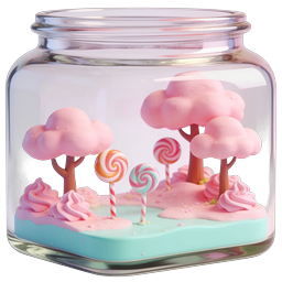 Pote de Vidro da Terra dos Doces Fantástico – Ícone 3D Doce