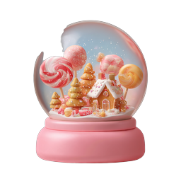 Candy Land Snow Globe Holiday Icon - Festive Christmas Decoration
