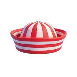 Candy Stripe Carnival Hat Icon - 3D Rendered