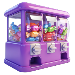 Purple Candy Vending Machine 3D Icon | Sweet Treats