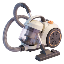 Canister Vacuum Cleaner Icon - 3D Realistic Style
