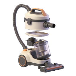 Canister Vacuum Cleaner 3D Icon - Home Appliance