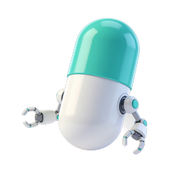 Capsule Robot Icon - Medical AI Assistant 3D