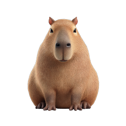 Capybara Animal Icon | Realistic 3D Render